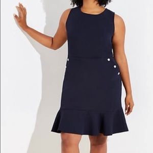 Loft Navy Peplum Dress